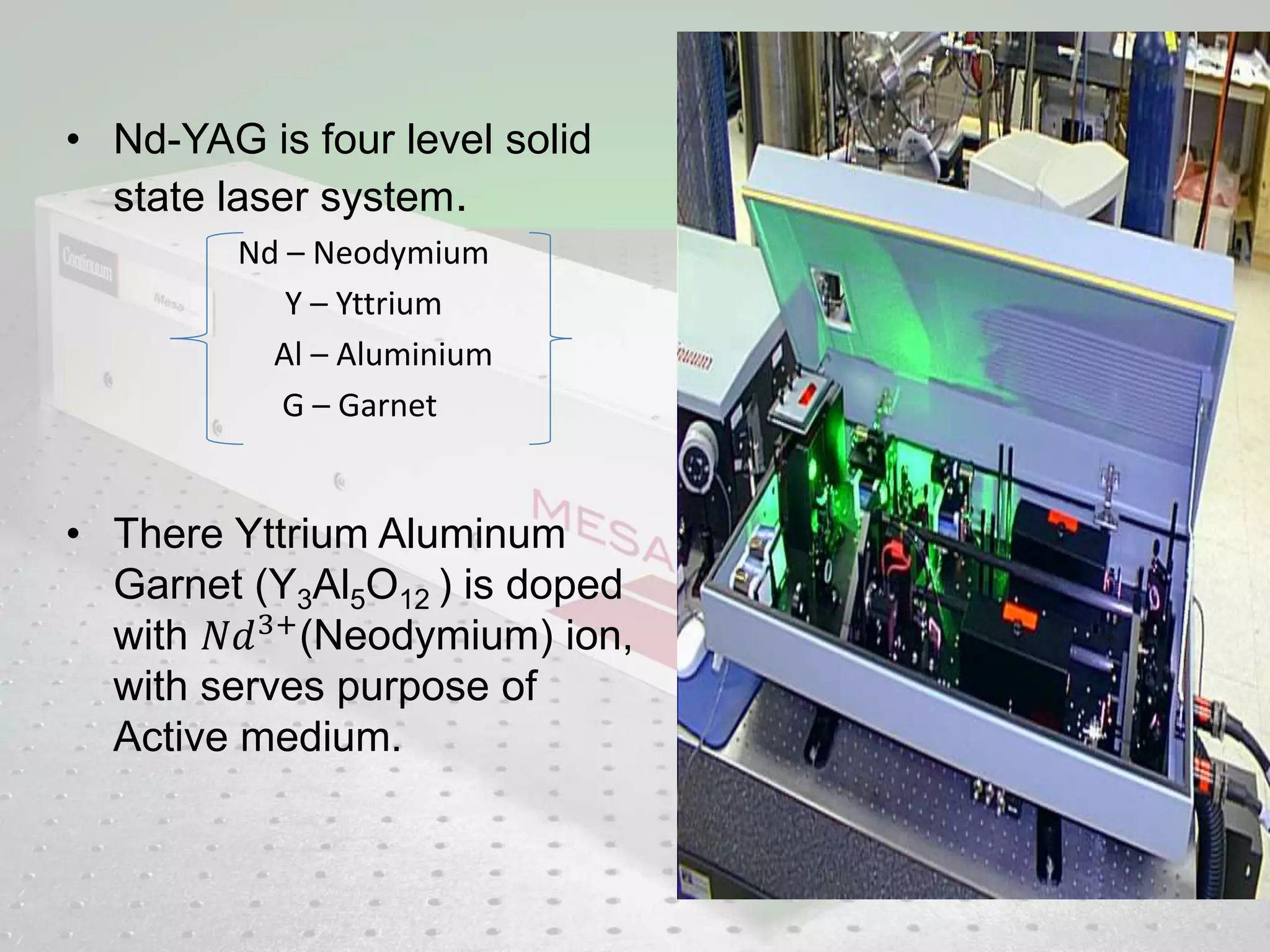 Nd-YAG Laser | working and construction | PPTX