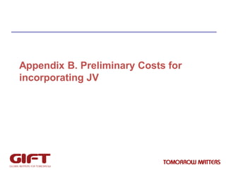 Appendix B. Preliminary Costs for
incorporating JV

 