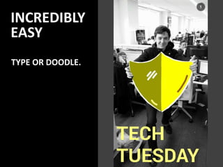 INCREDIBLY
EASY
TYPE OR DOODLE.
 