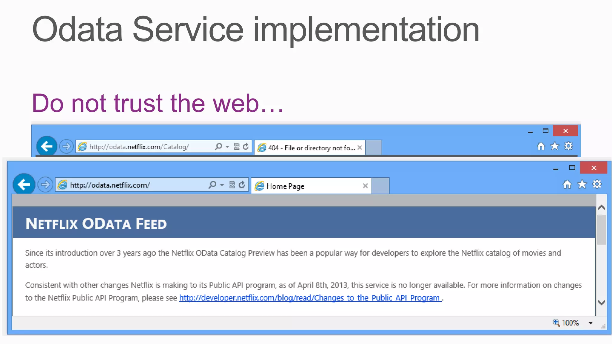 Do not trust the web…
 