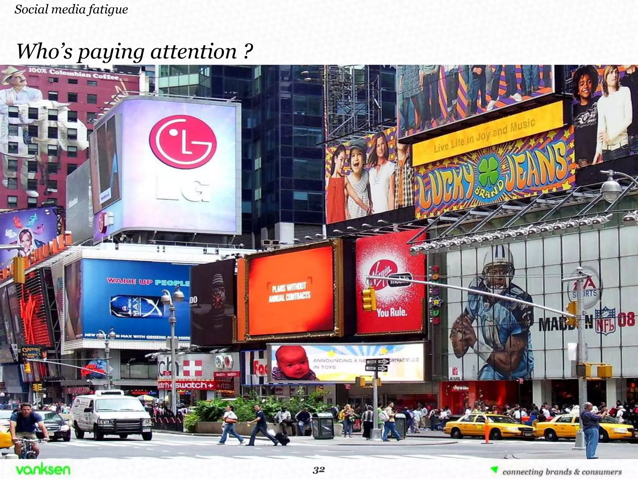 Social media fatigue


Who’s paying attention ?




                            32
                           32
 