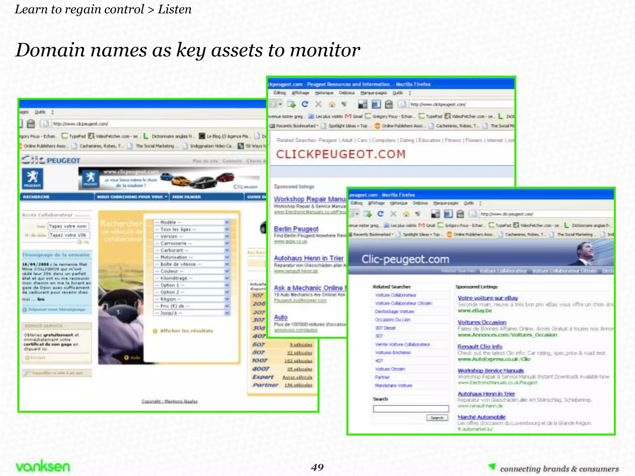 Learn to regain control > Listen


Domain names as key assets to monitor




                                    49
                                   49
 