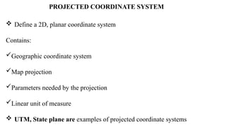 Linear Projection Example Geography Understanding Geographic and Projected Coordinate Systems with ArcGIS ...