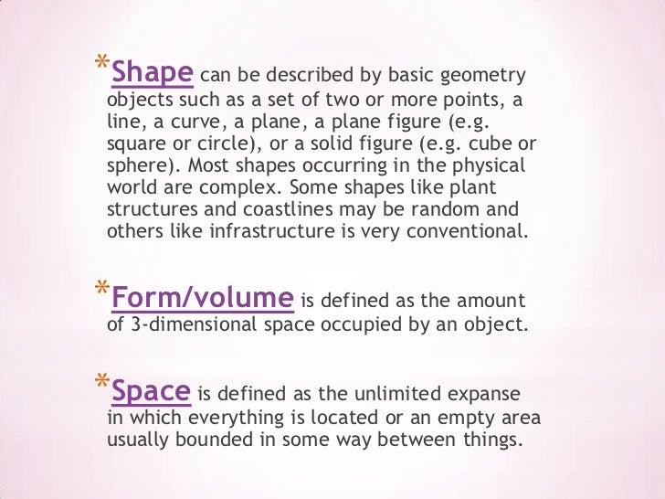 Form Shape And Space : Shape form and space