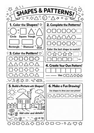 Coloring Shapes Using Pattern Shapes & Patterns Coloring Book for Kids | Fun with Shapes, Patterns ...