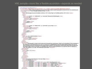 XML sample—more like a flexible accordion—expands as needed
 