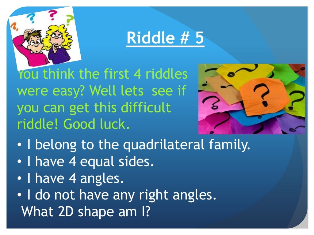 Shapes riddles grade 2