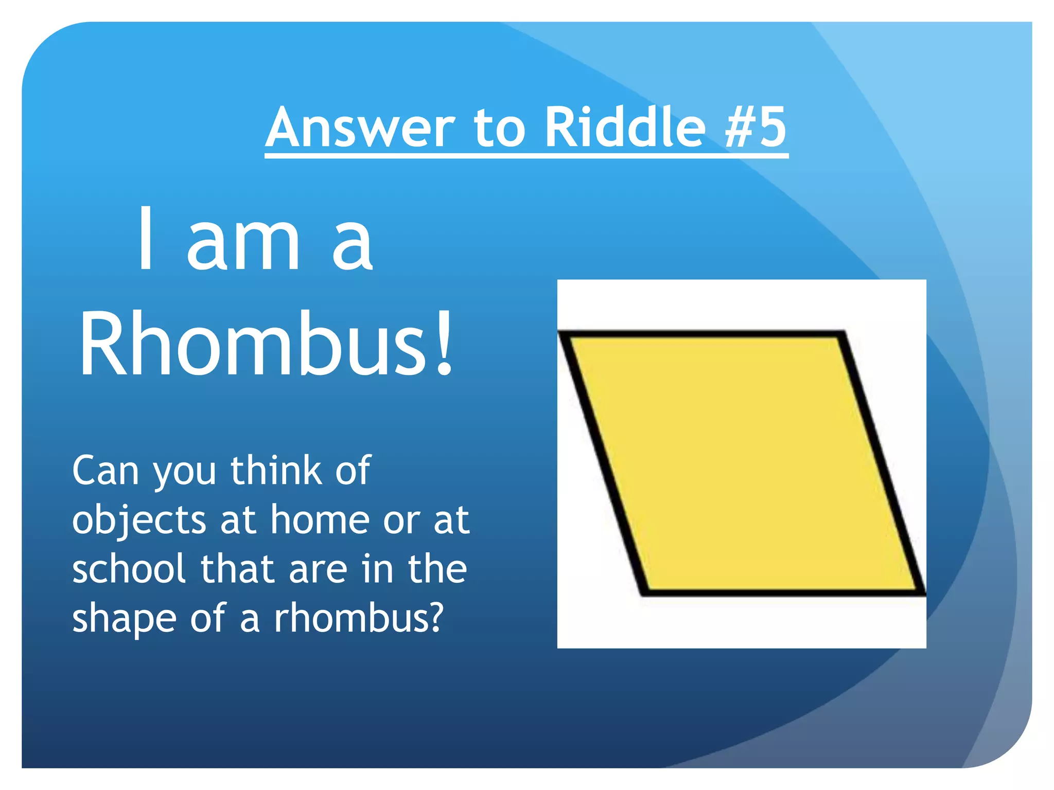 Shape Riddles - Kindergarten | PPTX