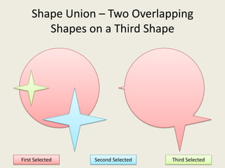 Shape Union – Two Overlapping Shapes on a Third ShapeFirst SelectedThird SelectedSecond Selected