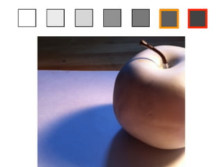 step 2   Choose seven different colored markers, then outline each of your squares
         above in a different color.


step 3   Identify areas in the drawing below which match the value of the darkest box
         in your value scale, then outline those areas with the corresponding marker
         color. Once you have identiﬁed all the areas with that value, repeat the
         process for each value in your value scale!
 