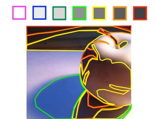 step 2   Choose seven different colored markers, then outline each of your squares
         above in a different color.


step 3   Identify areas in the drawing below which match the value of the darkest box
         in your value scale, then outline those areas with the corresponding marker
         color. Once you have identiﬁed all the areas with that value, repeat the
         process for each value in your value scale!
 