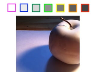 step 2 Choose seven different colored markers, then outline each of your squares 
above in a different color. 
step 3 Identify areas in the drawing below which match the value of the darkest box 
in your value scale, then outline those areas with the corresponding marker 
color. Once you have identified all the areas with that value, repeat the 
process for each value in your value scale! 
 