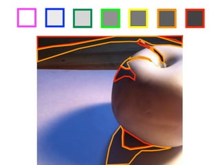 step 2 Choose seven different colored markers, then outline each of your squares 
above in a different color. 
step 3 Identify areas in the drawing below which match the value of the darkest box 
in your value scale, then outline those areas with the corresponding marker 
color. Once you have identified all the areas with that value, repeat the 
process for each value in your value scale! 
 