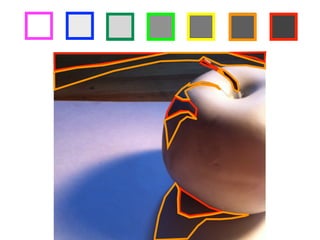 step 2 Choose seven different colored markers, then outline each of your squares 
above in a different color. 
step 3 Identify areas in the drawing below which match the value of the darkest box 
in your value scale, then outline those areas with the corresponding marker 
color. Once you have identified all the areas with that value, repeat the 
process for each value in your value scale! 
 