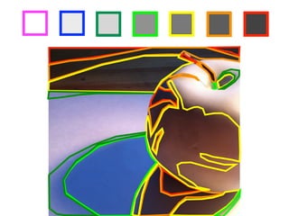 step 2 Choose seven different colored markers, then outline each of your squares 
above in a different color. 
step 3 Identify areas in the drawing below which match the value of the darkest box 
in your value scale, then outline those areas with the corresponding marker 
color. Once you have identified all the areas with that value, repeat the 
process for each value in your value scale! 
 