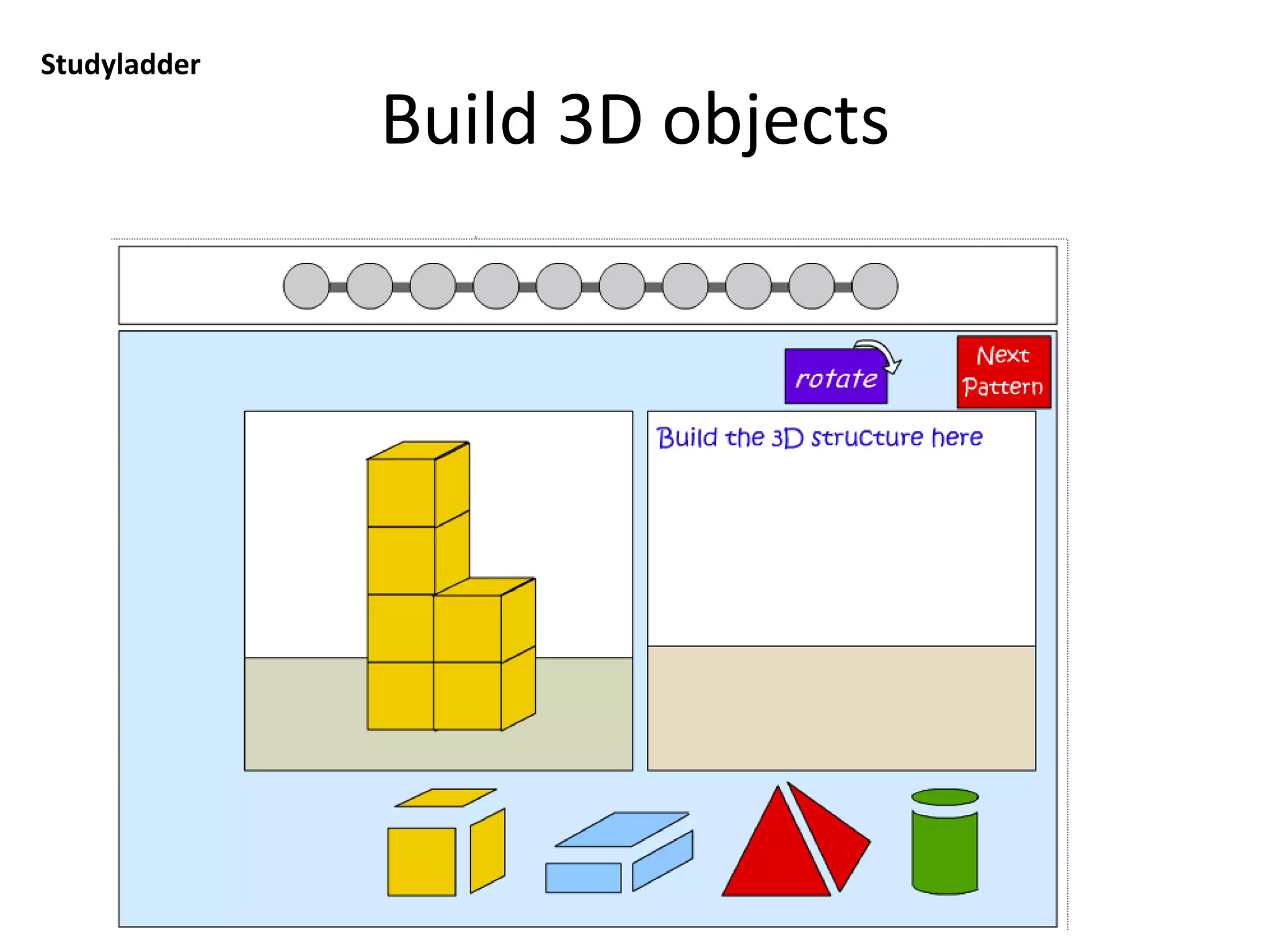What shapes make this shape
Studyladder: you will need to type in teacher user name and password, click on Tasks and
select from tasks)
 