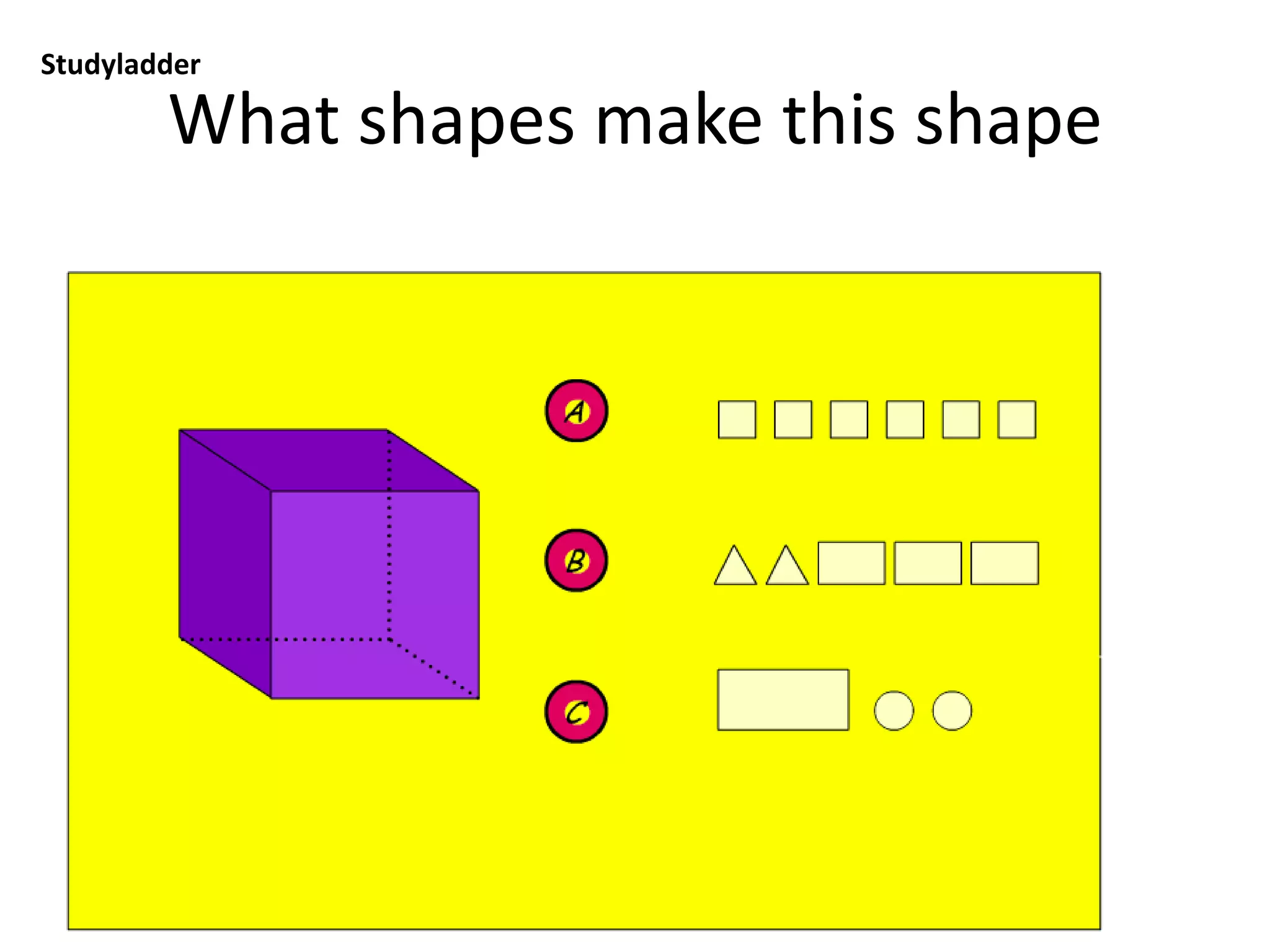 Name the Prisms
Studyladder: you will need to type in teacher user name and password, click on Tasks and
select from tasks)
 