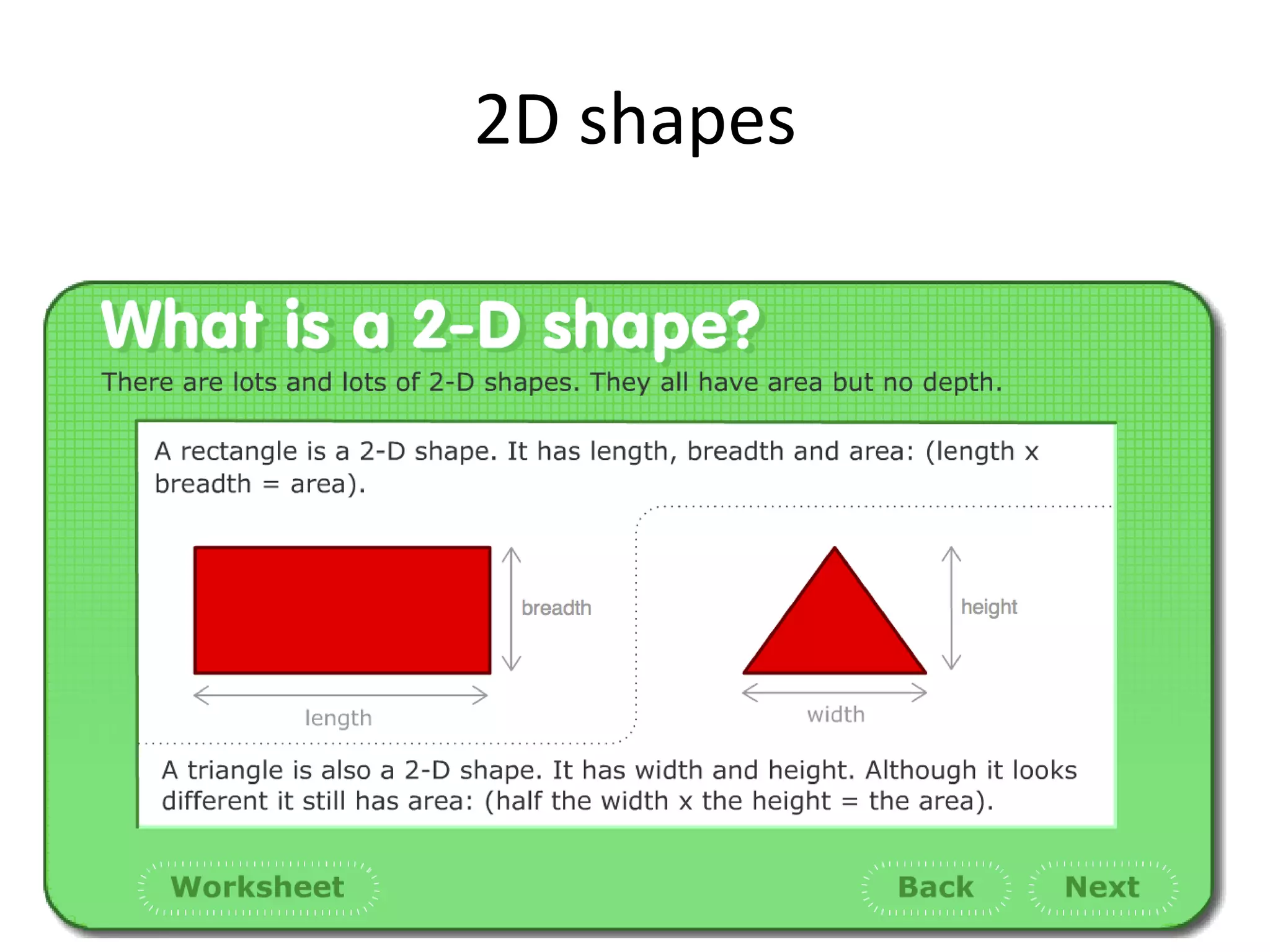 2D shapes
 