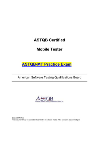 Shape Your Career with ASTQB Mobile Tester (ASTQB-MT) Certification | PDF