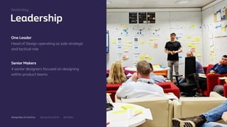 @mgottschalk30 @PtitBenDesignOps at Centrica
Leadership
One Leader
Head of Design operating as sole strategic
and tactical role
Senior Makers
4 senior designers focused on designing
within product teams
Yesterday.
 