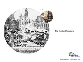 The Boston Massacre.
Richard Becker at Copywrite, Ink.
1770
 