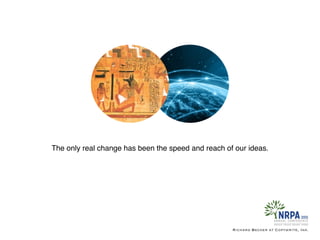 The only real change has been the speed and reach of our ideas.
Richard Becker at Copywrite, Ink.
 