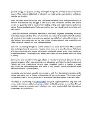 Shaping Young Minds: The Transformative Role of Volunteers in Education ...