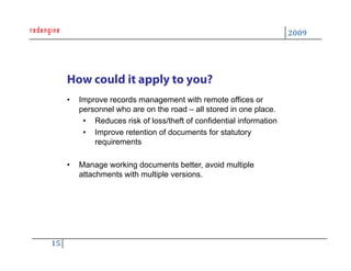 Practical Uses of SharePoint a Redengine Webinar