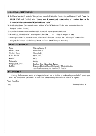 Sharana basava d (Design Engineer) | PDF