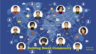 Building Brand Community Arzoo Jain
PGP31256
 