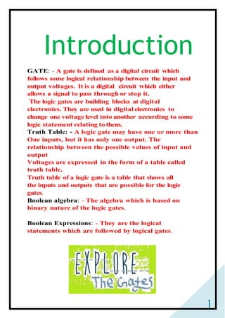 Physics investigatgory project on logic gates class 12 | DOCX