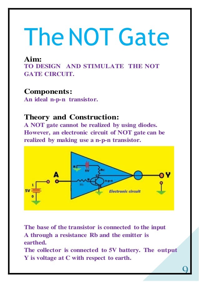 physics investigatgory project on logic gates based on cbse guideli…