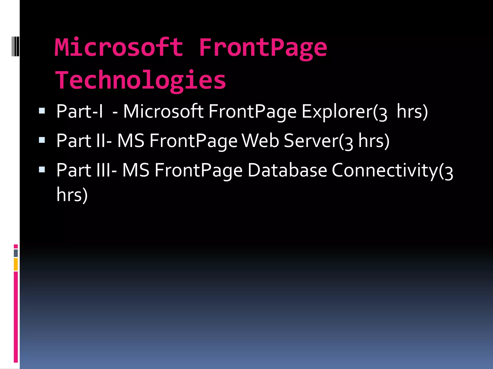 Microsoft Front Page | PPTX