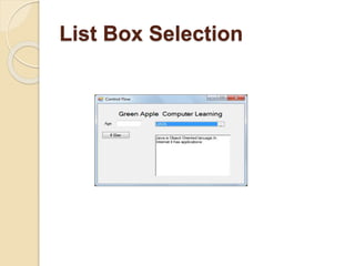 List Box Selection
 