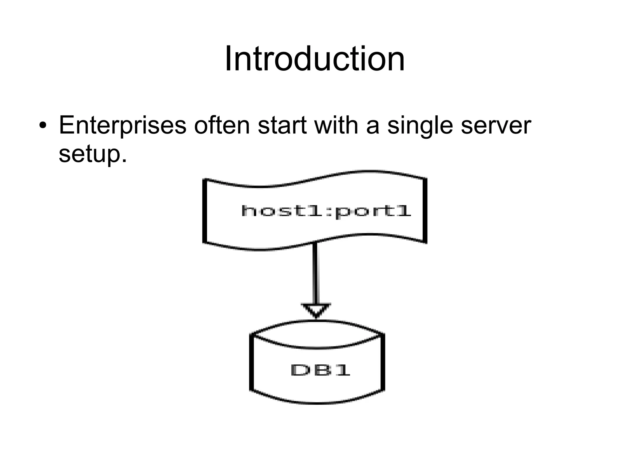 Introduction
● Enterprises often start with a single server
setup.
 