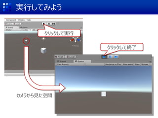 実行してみよう
クリックして実行
クリックして終了
カメラから見た空間
 