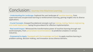 Machine Learning: Transforming Data into Insights | PPTX