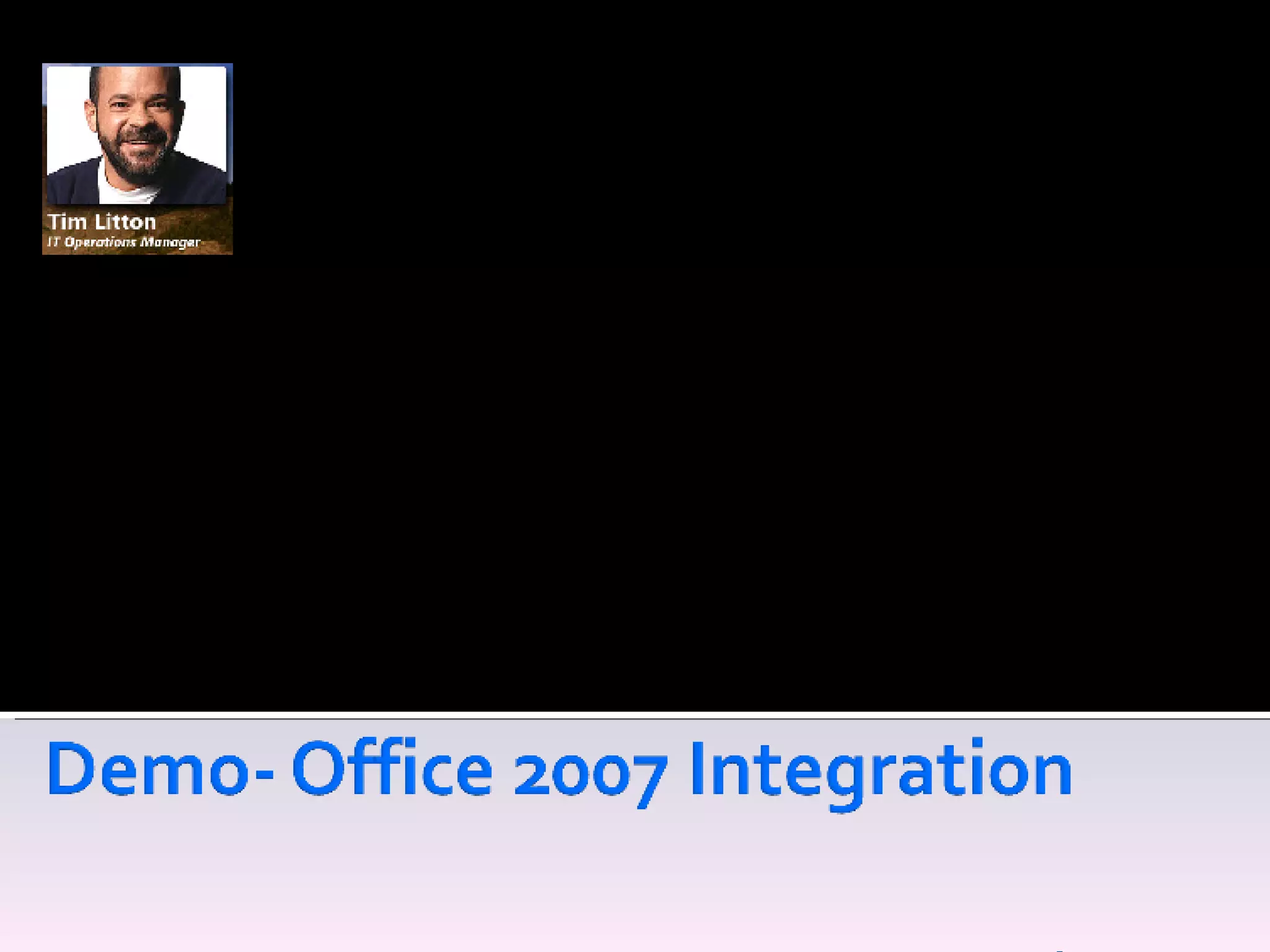 Pain Points Spends a lot of time in meetings, reporting to senior management  Too many emails, which are unrelated to him Not always 100% up to date on the project status or workload of team His desire Wants project related information structured and searchable. Less clicks to find information Solution :SharePoint integrating with Outlook and one place to look  
