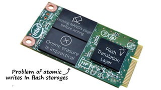 Problem of atomic
writes In flash storages
7
 