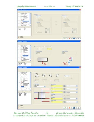 Bµi gi¶ng MastercamX4 ----  ---- Tr−êng §H KTCN-TN
Biªn so¹n: Th.S Ph¹m Ngäc Duy - 93 - Bé m«n: ChÕ t¹o m¸y – Khoa c¬ khÝ
TT §µo t¹o CAD/CAM/CNC – VITECH -- Website: Cadcamvitech.com --- §T: 0977008004
 