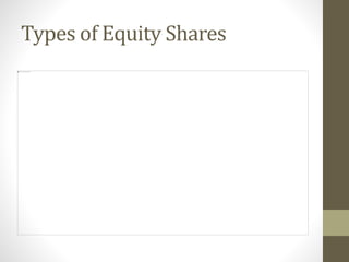Types of Equity Shares
 