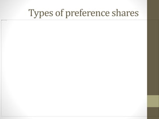 Types of preference shares
 