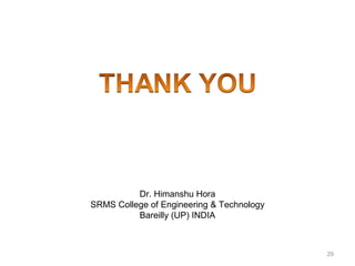 29
Dr. Himanshu Hora
SRMS College of Engineering & Technology
Bareilly (UP) INDIA
 