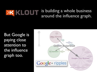 is building a whole business
                around the inﬂuence graph.



But Google is
paying close
attention to
the inﬂ...