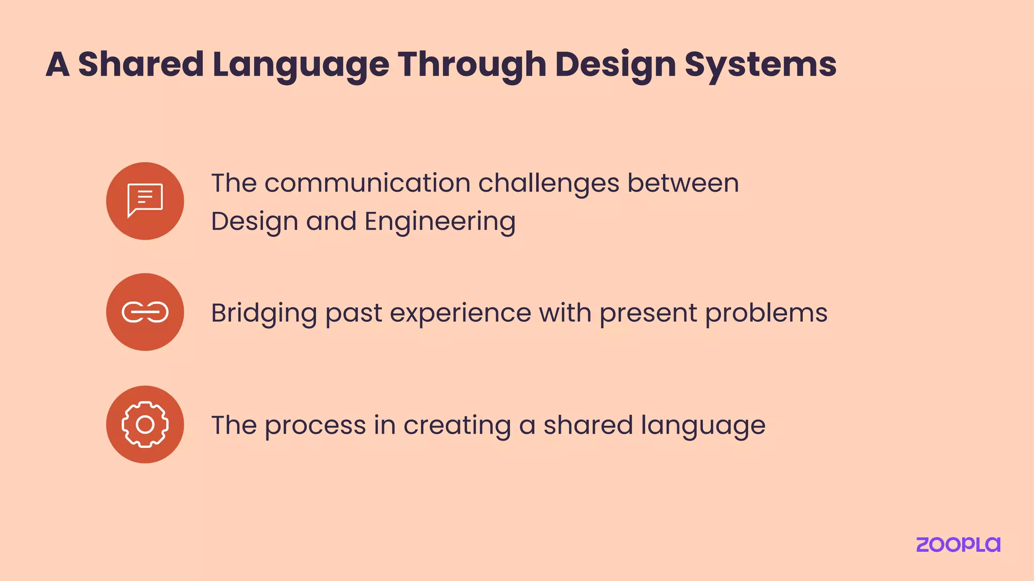 A Shared Language Through Design Systems
The communication challenges between
Design and Engineering
Bridging past experience with present problems
The process in creating a shared language
 