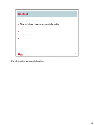 Shared objective versus collaboration

6

 