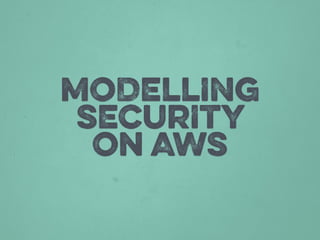 MODELLING 
SECURITY 
on AWS 
 