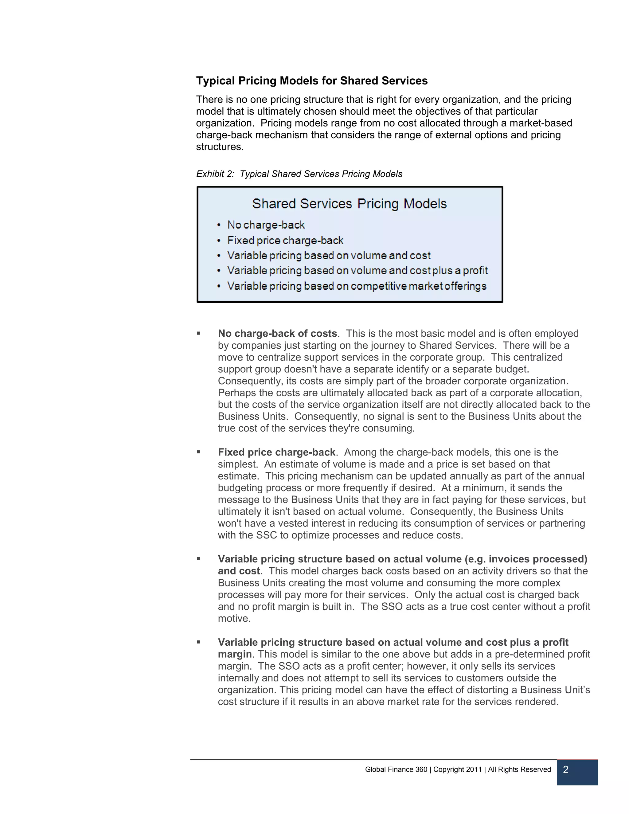 Shared Services Pricing Models - Drive Desired Behavior with the Right ...