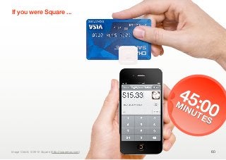 If you were Square ...




                                                    45:
                                                    MI
                                                      NU
                                                        T
                                                         00
                                                        ES


Image Credit: © 2012 Square (http://squareup.com)            60
 