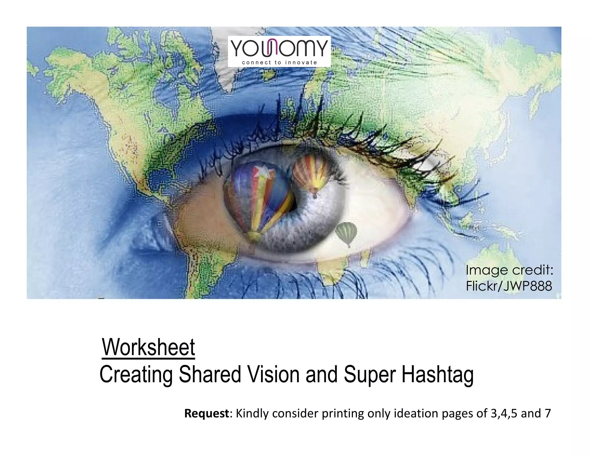 Worksheet to Create Shared Vision and Super Hashtag | PPT